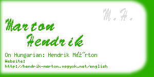 marton hendrik business card